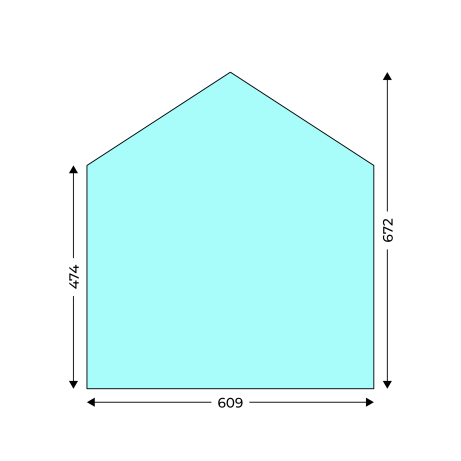 Veiligheidsglas 3mm 609 x 474 / 672 / 474mm